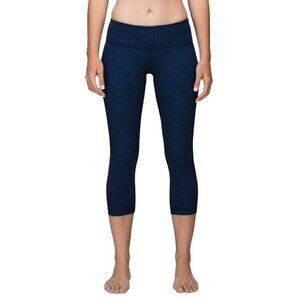 Lululemon Wunder Under Crop II Full-On Luon Sashico Star Inkwell Rugged Blue